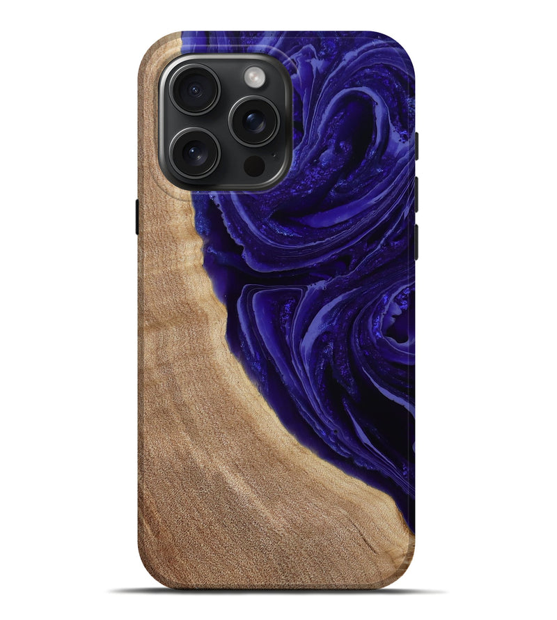 iPhone 16 Pro Max Wood Live Edge Phone Case - Foster (Purple, 789255)