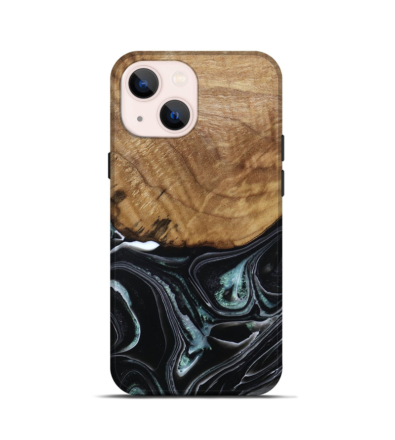 iPhone 13 mini Wood Live Edge Phone Case - Manda (Green, 789276)
