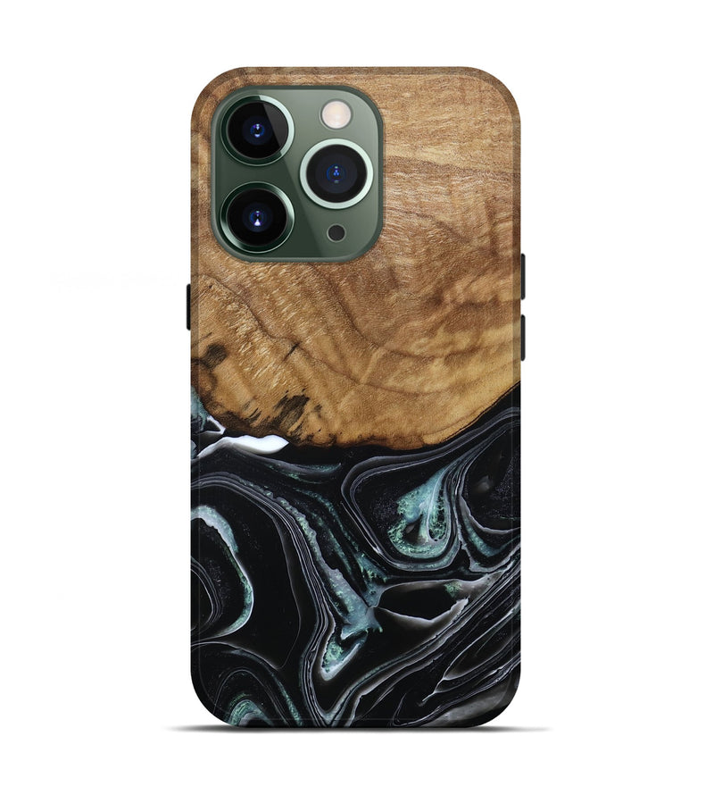 iPhone 13 Pro Wood Live Edge Phone Case - Manda (Green, 789276)
