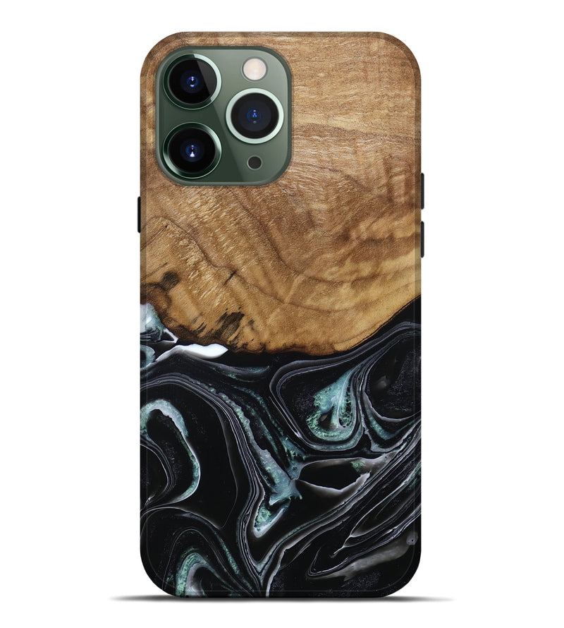 iPhone 13 Pro Max Wood Live Edge Phone Case - Manda (Green, 789276)