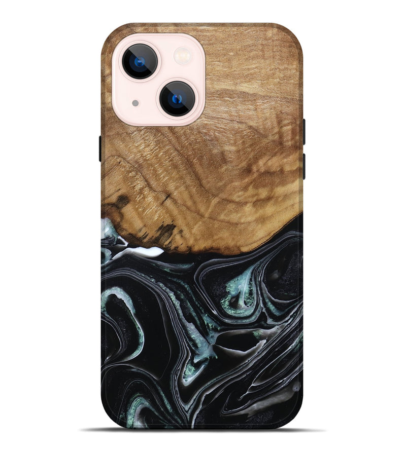 iPhone 14 Plus Wood Live Edge Phone Case - Manda (Green, 789276)