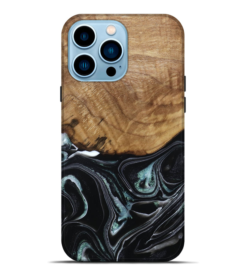 iPhone 14 Pro Max Wood Live Edge Phone Case - Manda (Green, 789276)