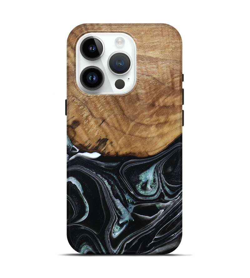 iPhone 15 Pro Wood Live Edge Phone Case - Manda (Green, 789276)