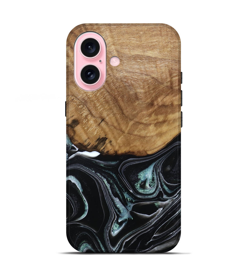iPhone 17 Wood Live Edge Phone Case - Manda (Green, 789276)
