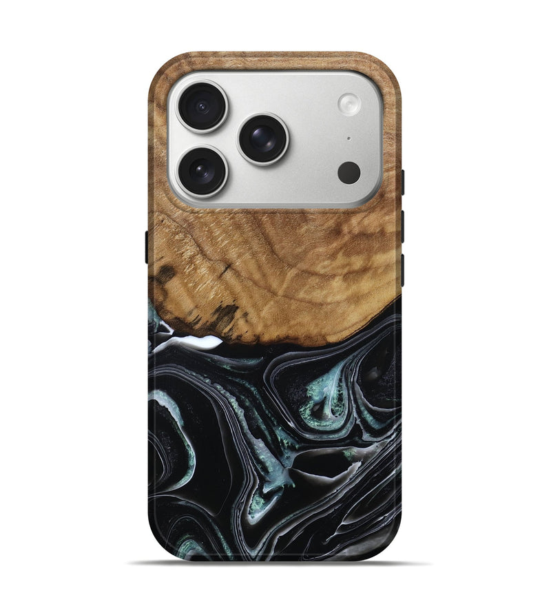 iPhone 17 Pro Wood Live Edge Phone Case - Manda (Green, 789276)