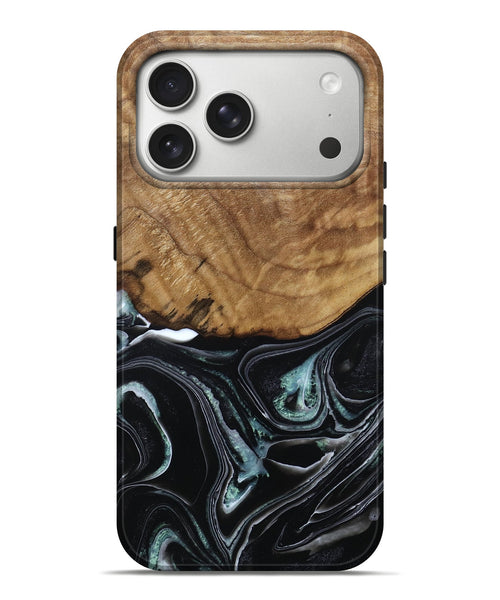 iPhone 17 Pro Max Wood Live Edge Phone Case - Manda (Green, 789276)