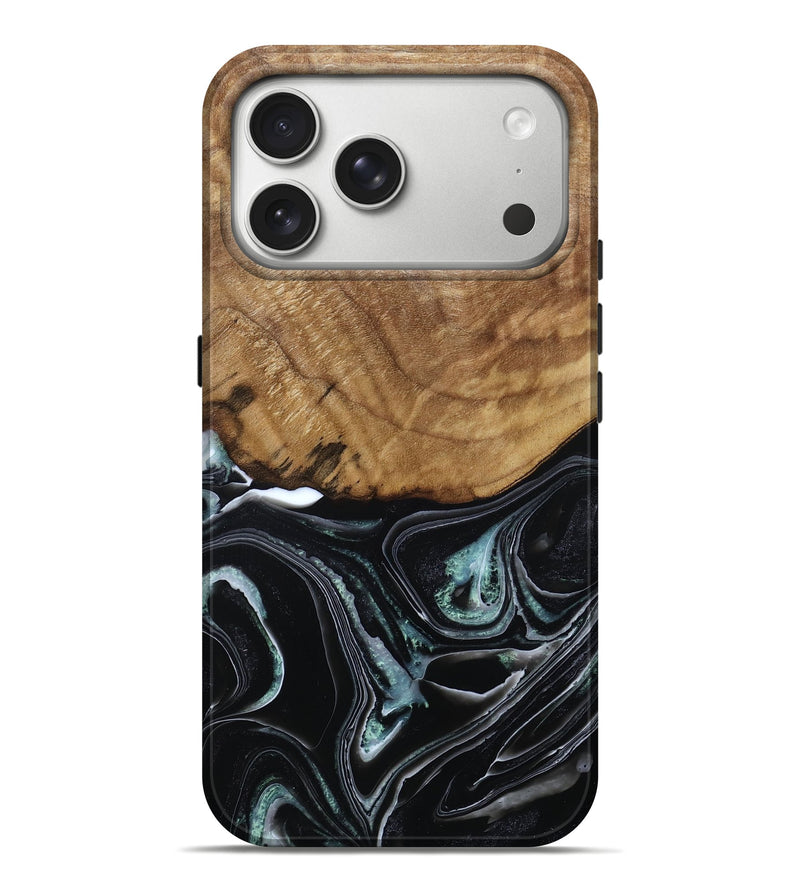 iPhone 17 Pro Max Wood Live Edge Phone Case - Manda (Green, 789276)