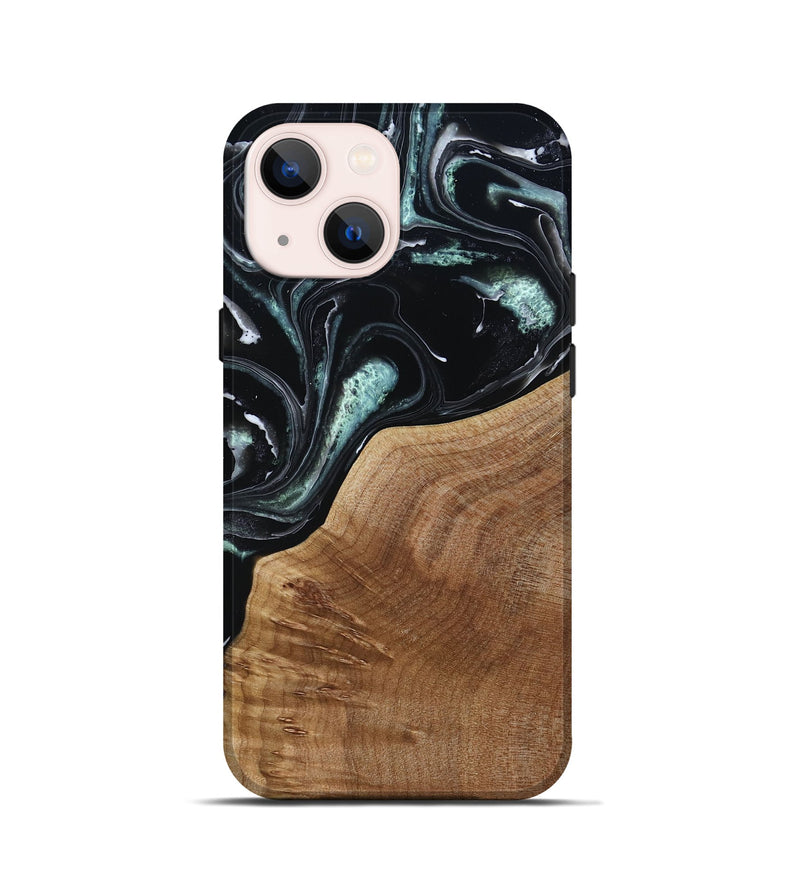 iPhone 13 mini Wood Live Edge Phone Case - Shasta (Green, 789277)