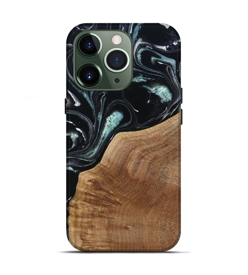 iPhone 13 Pro Wood Live Edge Phone Case - Shasta (Green, 789277)