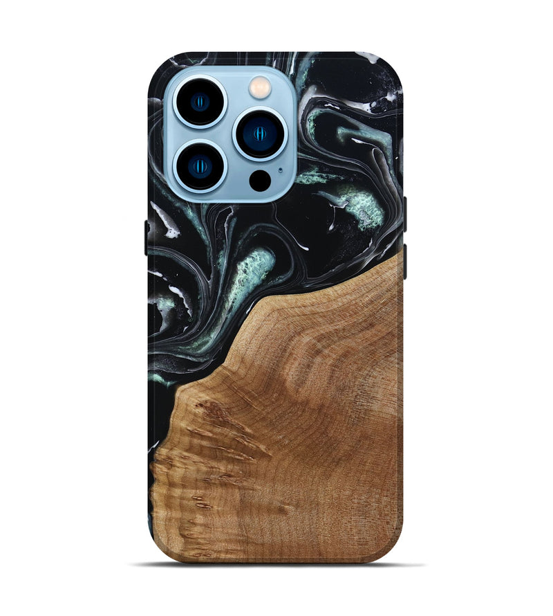 iPhone 14 Pro Wood Live Edge Phone Case - Shasta (Green, 789277)