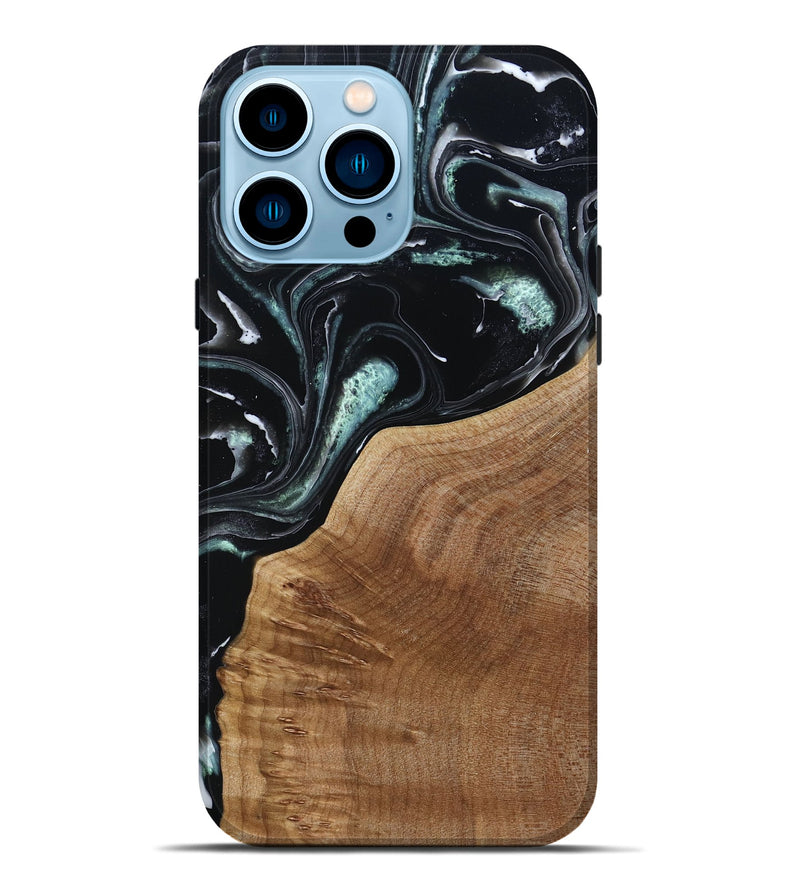 iPhone 14 Pro Max Wood Live Edge Phone Case - Shasta (Green, 789277)