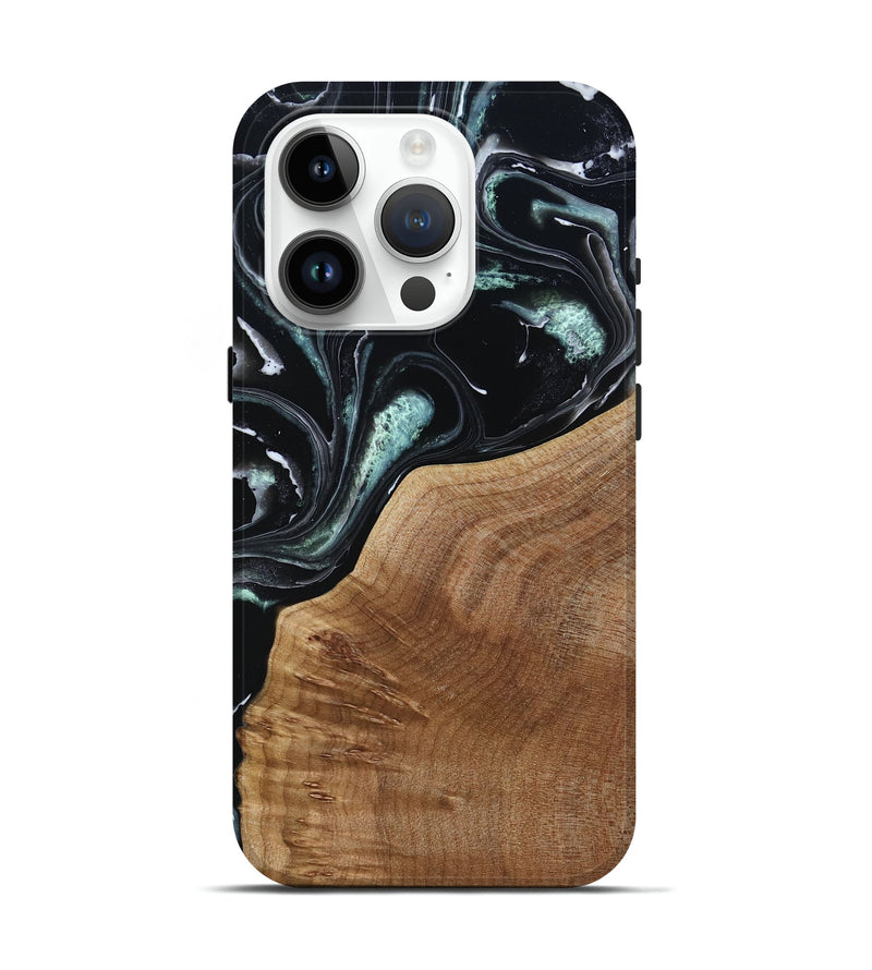 iPhone 15 Pro Wood Live Edge Phone Case - Shasta (Green, 789277)