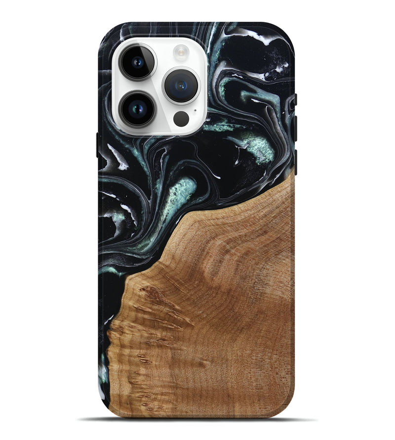 iPhone 15 Pro Max Wood Live Edge Phone Case - Shasta (Green, 789277)