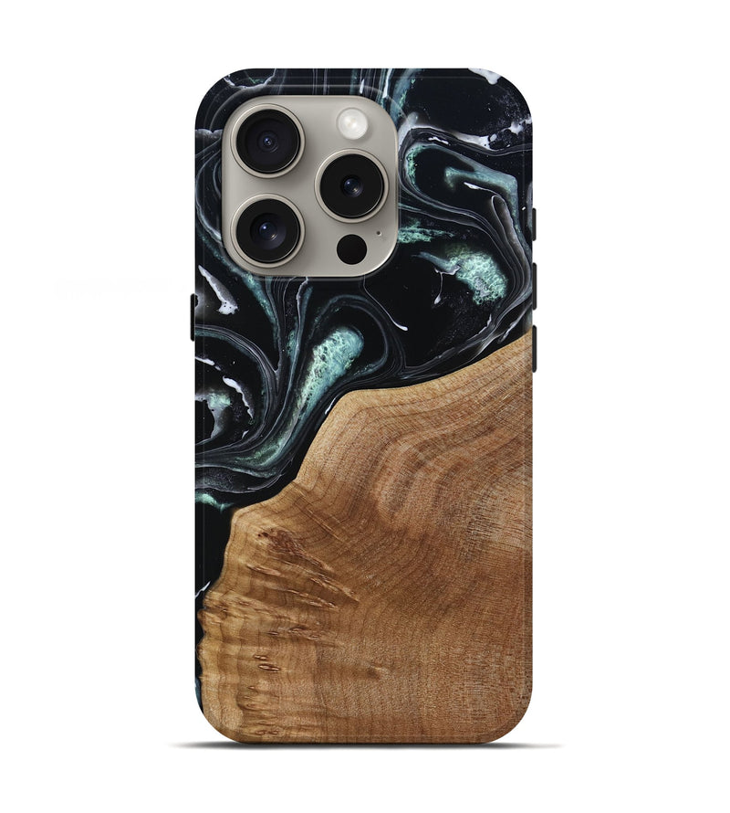 iPhone 16 Pro Wood Live Edge Phone Case - Shasta (Green, 789277)