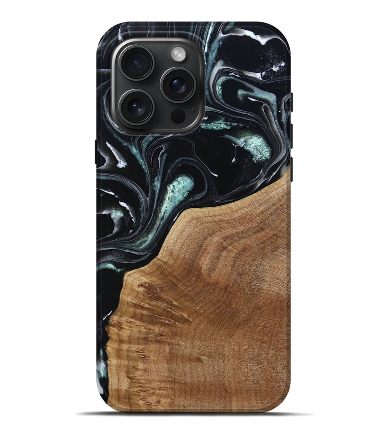 iPhone 16 Pro Max Wood Live Edge Phone Case - Shasta (Green, 789277)