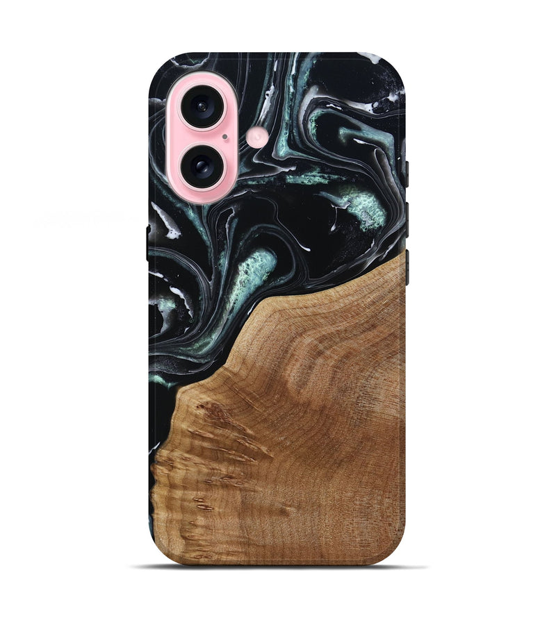 iPhone 17 Wood Live Edge Phone Case - Shasta (Green, 789277)
