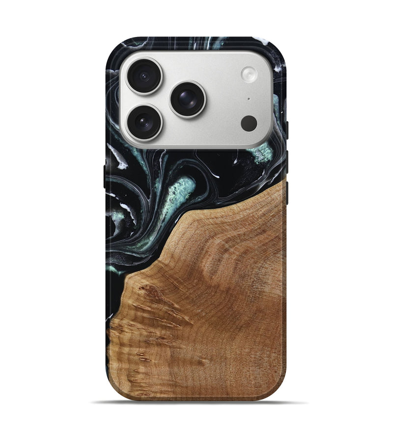 iPhone 17 Pro Wood Live Edge Phone Case - Shasta (Green, 789277)