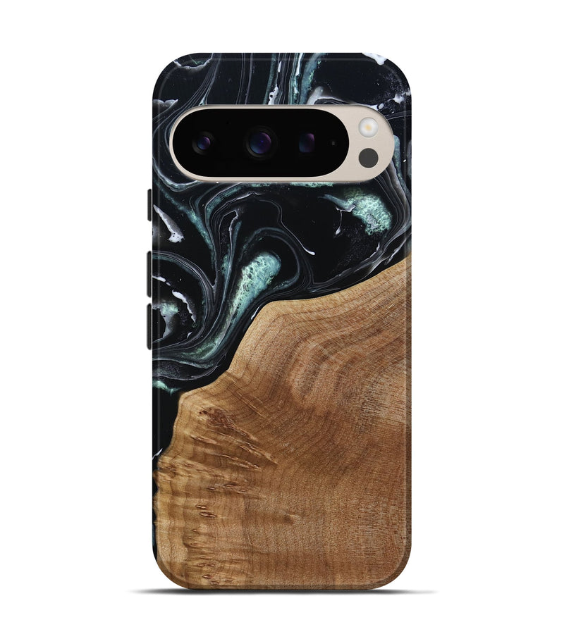 Pixel 9 Pro Wood Live Edge Phone Case - Shasta (Green, 789277)