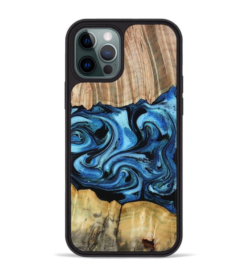 iPhone 12 Pro Max Wood Phone Case - Marylou (Blue, 789334)
