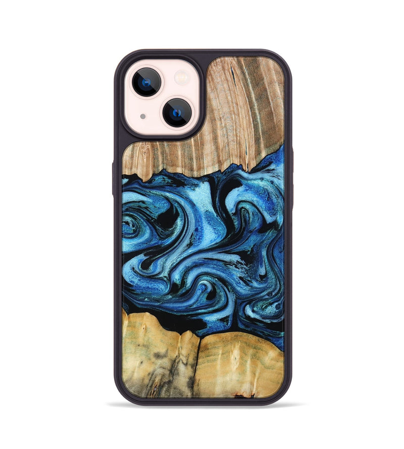 iPhone 14 Wood Phone Case - Marylou (Blue, 789334)