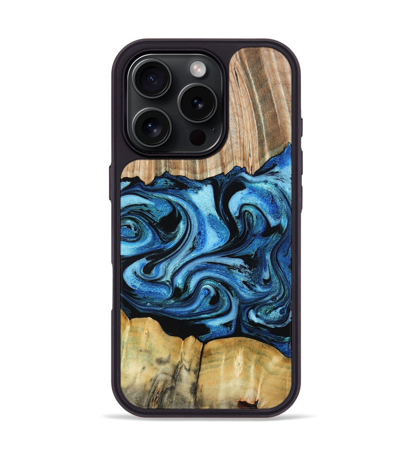 iPhone 16 Pro Wood Phone Case - Marylou (Blue, 789334)