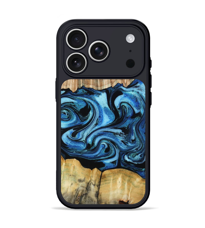 iPhone 17 Pro Wood Phone Case - Marylou (Blue, 789334)