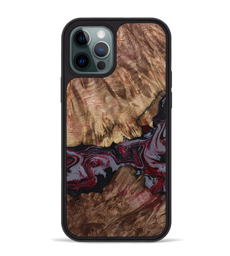 iPhone 12 Pro Max Wood Phone Case - Durward (Red, 789357)