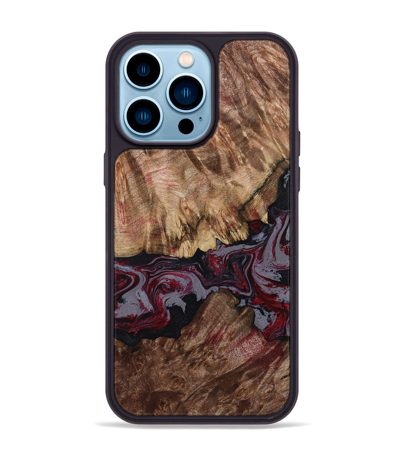 iPhone 14 Pro Max Wood Phone Case - Durward (Red, 789357)