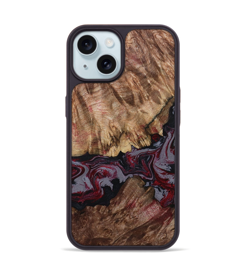 iPhone 15 Wood Phone Case - Durward (Red, 789357)