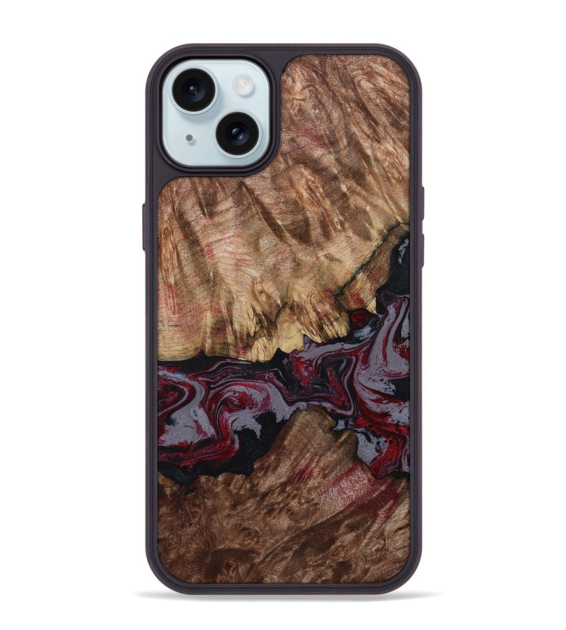 iPhone 15 Plus Wood Phone Case - Durward (Red, 789357)