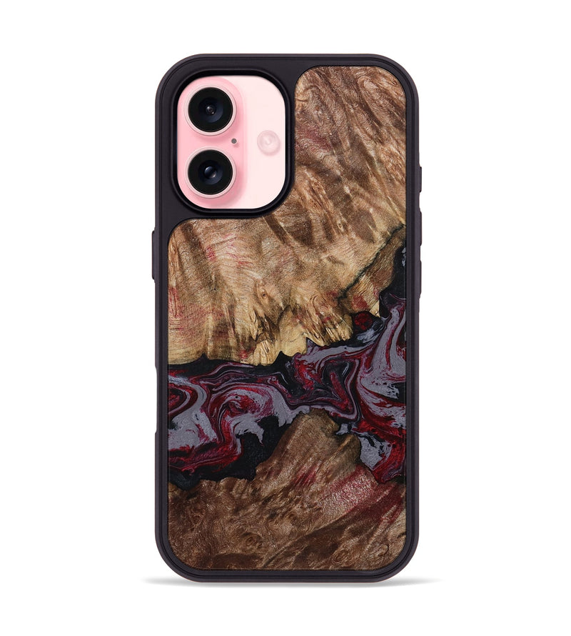 iPhone 16 Wood Phone Case - Durward (Red, 789357)