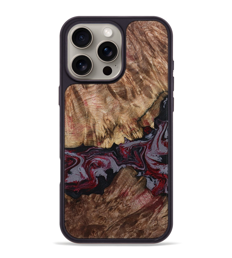 iPhone 16 Pro Max Wood Phone Case - Durward (Red, 789357)