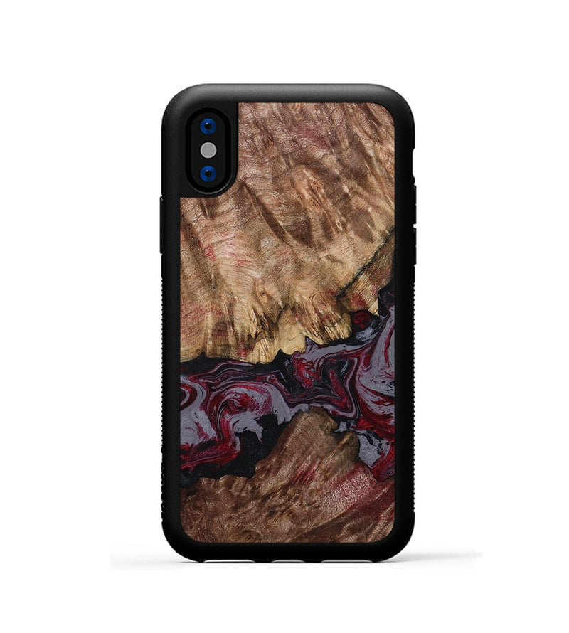 iPhone Xs Wood Phone Case - Durward (Red, 789357)