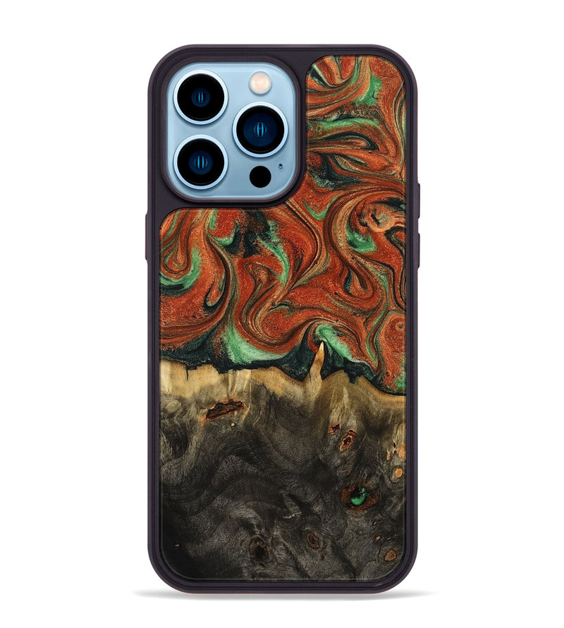 iPhone 14 Pro Max Wood Phone Case - Verla (Green, 789360)