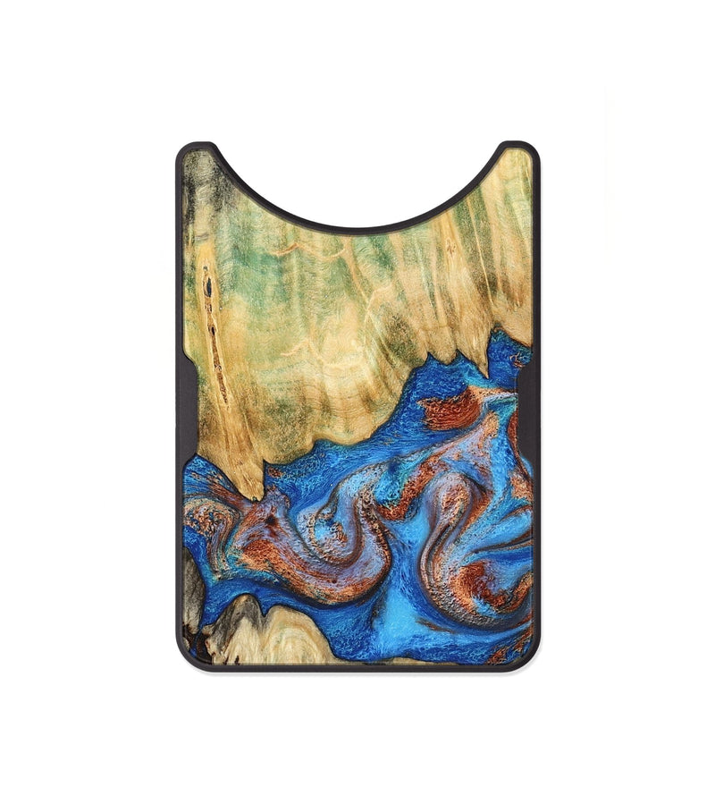 Alloy Wood Wallet - Cherie (Teal & Gold, 789388)