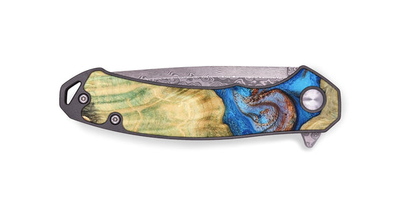 EDC Wood Pocket Knife - Cherie (Teal & Gold, 789388)