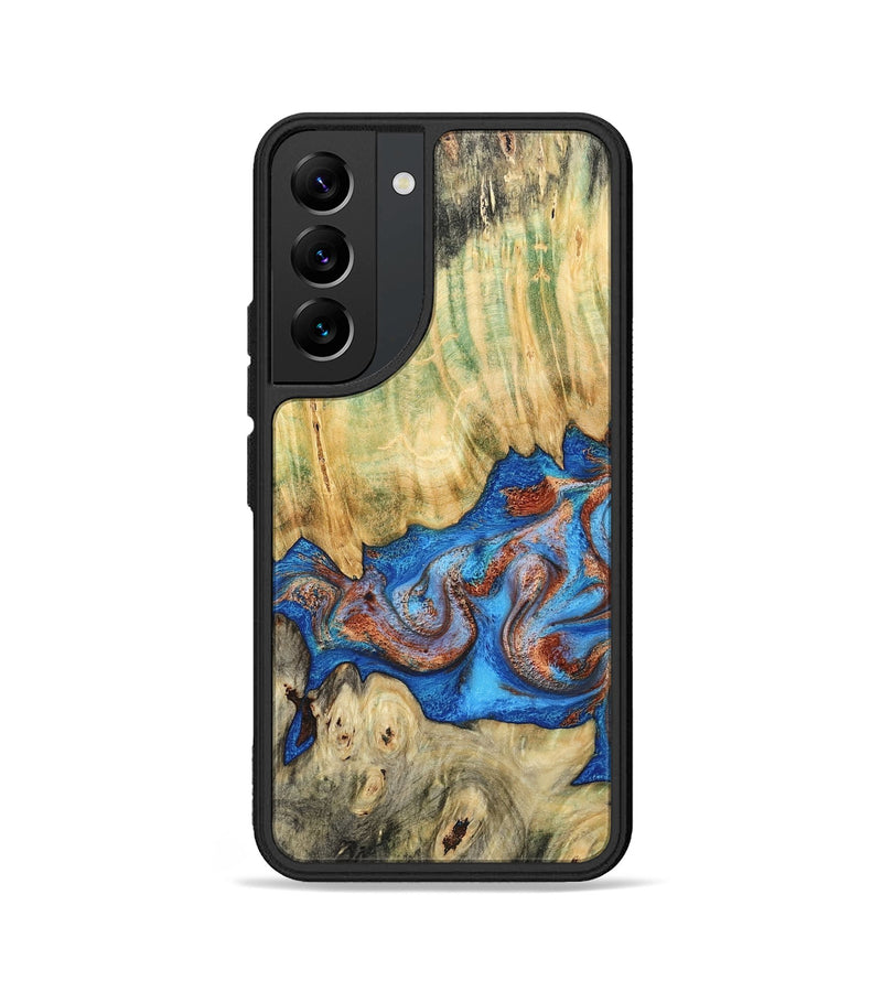 Galaxy S22 Wood Phone Case - Cherie (Teal & Gold, 789388)