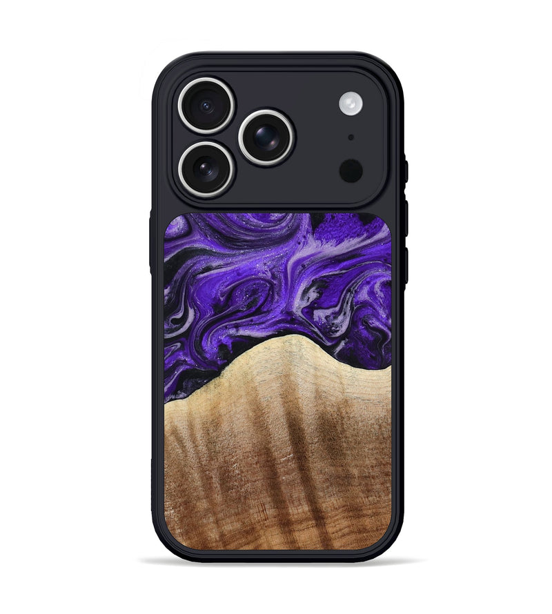 iPhone 17 Pro Wood Phone Case - Emerald (Purple, 789410)