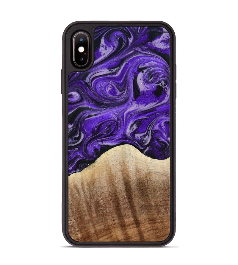 iPhone Xs Max Wood Phone Case - Emerald (Purple, 789410)