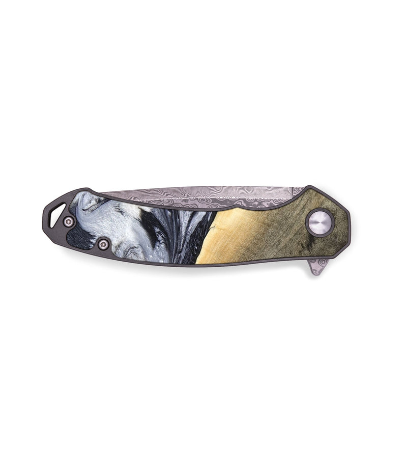 EDC Wood Pocket Knife - Akeelah (Black & White, 789415)