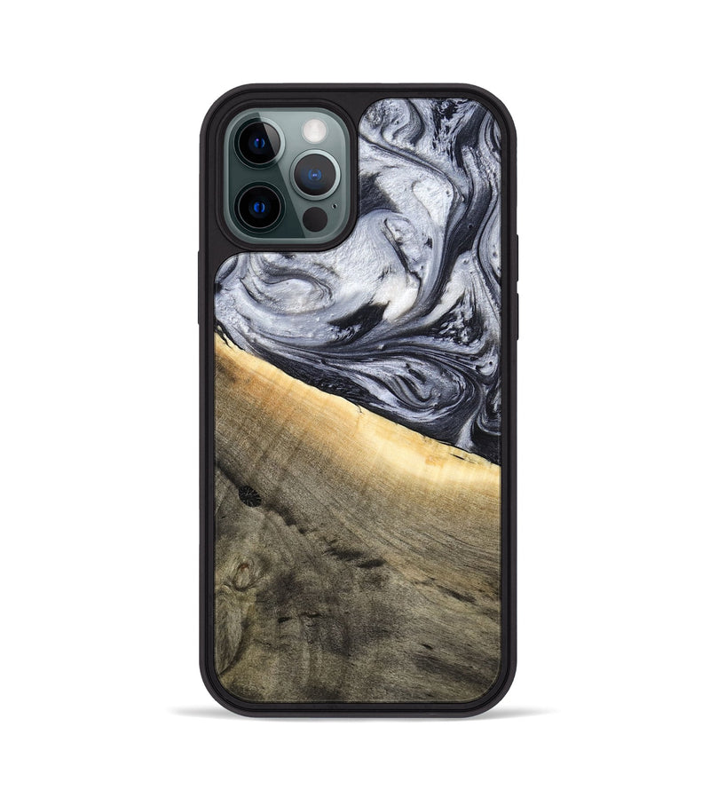 iPhone 12 Pro Wood Phone Case - Akeelah (Black & White, 789415)
