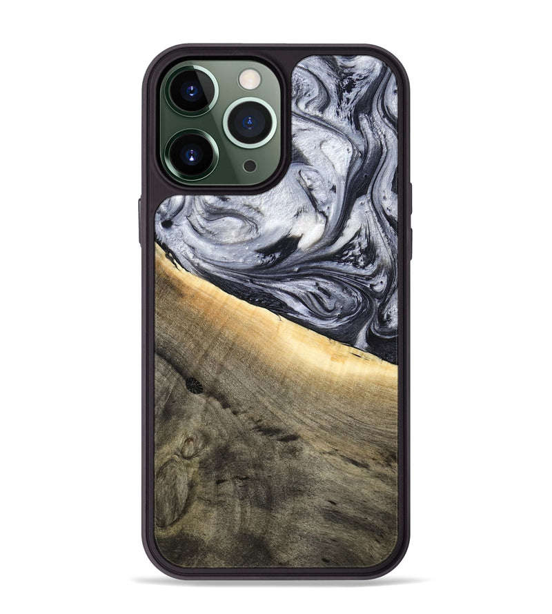 iPhone 13 Pro Max Wood Phone Case - Akeelah (Black & White, 789415)
