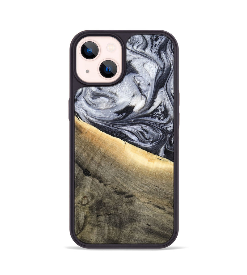 iPhone 14 Wood Phone Case - Akeelah (Black & White, 789415)