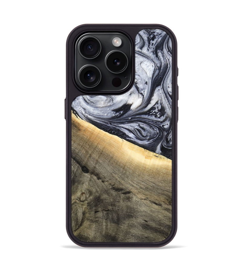 iPhone 15 Pro Wood Phone Case - Akeelah (Black & White, 789415)