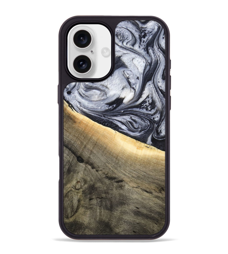iPhone 16 Plus Wood Phone Case - Akeelah (Black & White, 789415)