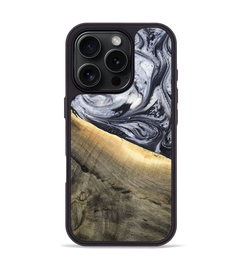 iPhone 16 Pro Wood Phone Case - Akeelah (Black & White, 789415)