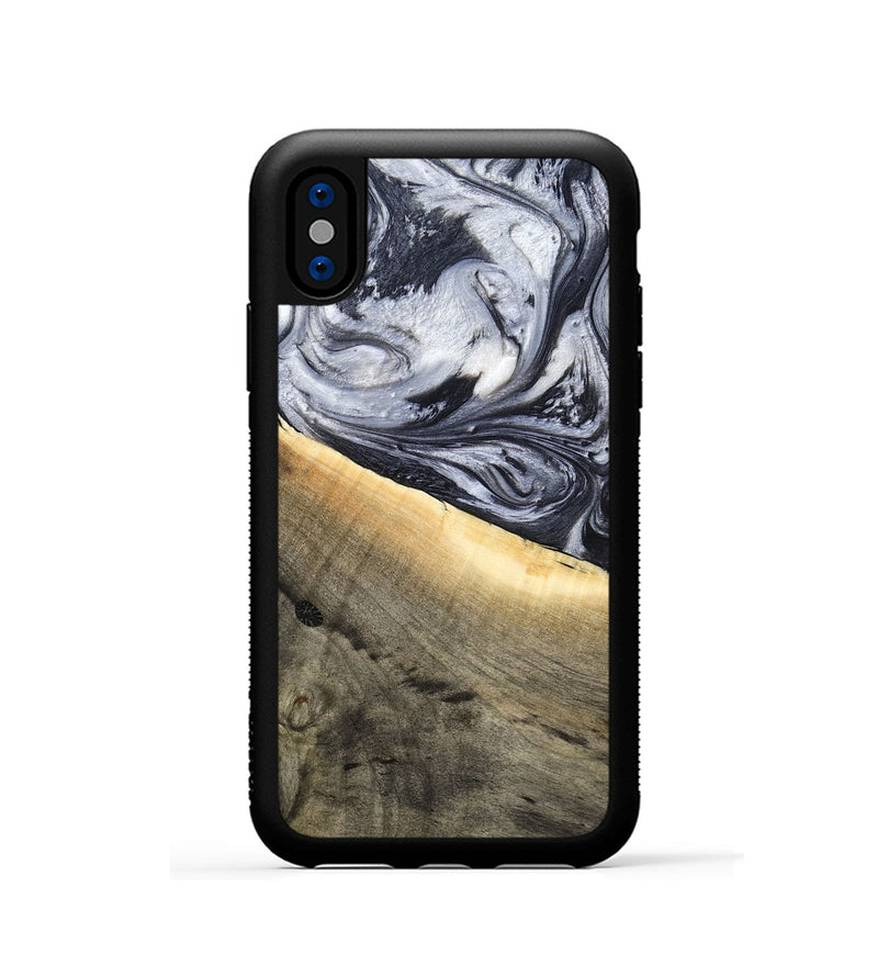 iPhone Xs Wood Phone Case - Akeelah (Black & White, 789415)
