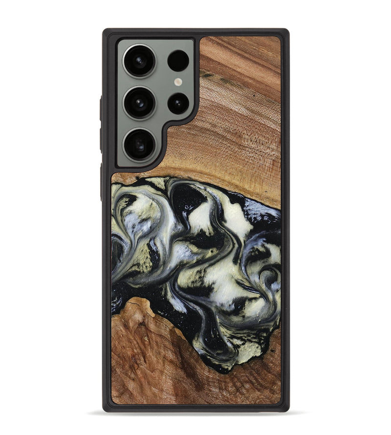 Galaxy S23 Ultra Wood Phone Case - Jessica (Black & White, 789417)