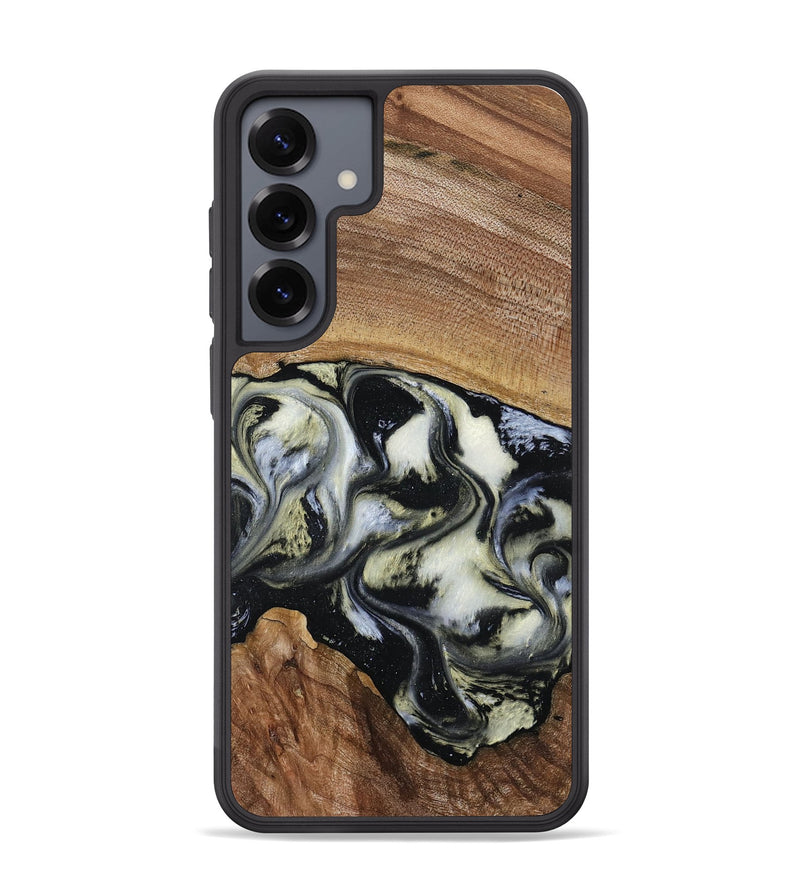 Galaxy S25 Plus Wood Phone Case - Jessica (Black & White, 789417)