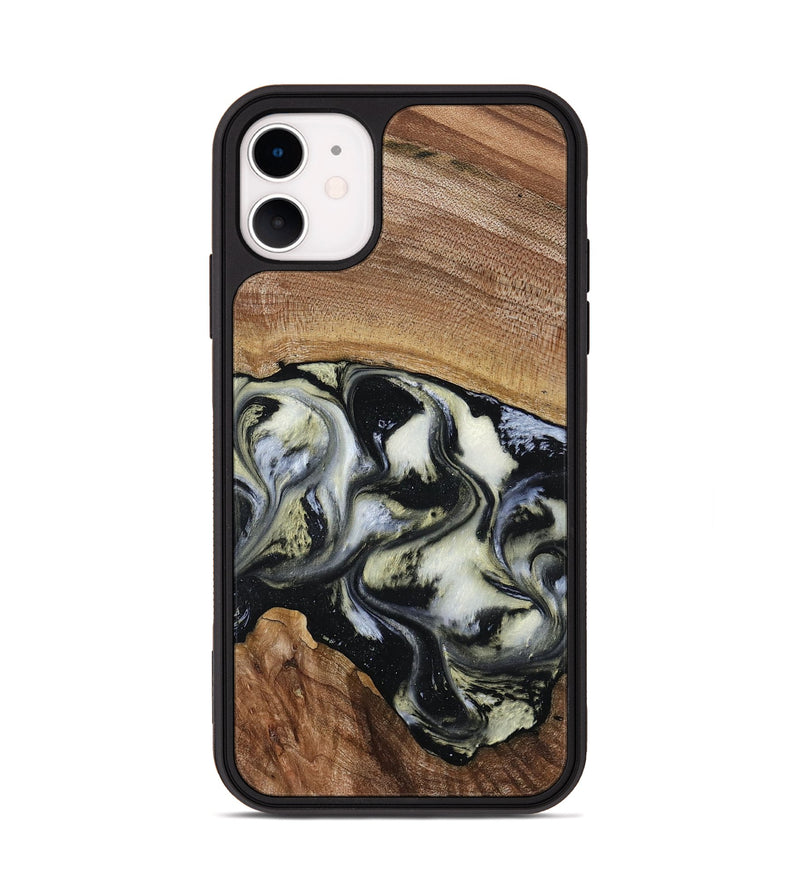 iPhone 11 Wood Phone Case - Jessica (Black & White, 789417)
